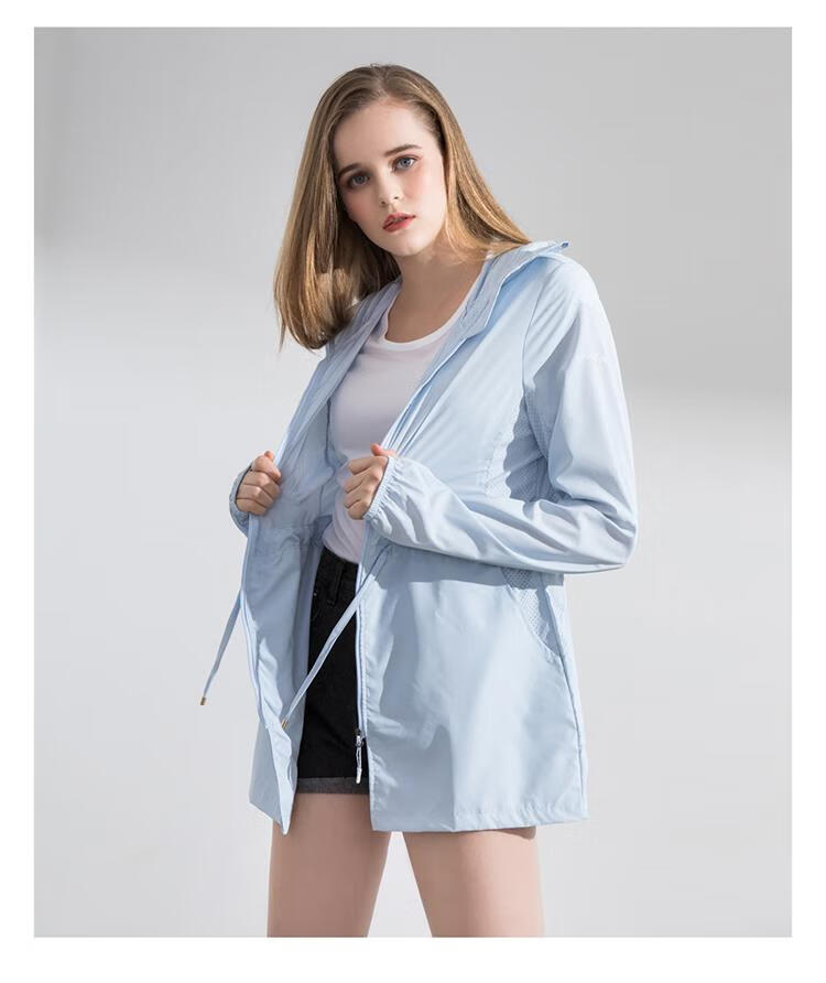 高端时尚品牌防晒衣女中长款新款夏季薄防紫外线皮肤衣大帽檐骑车防晒