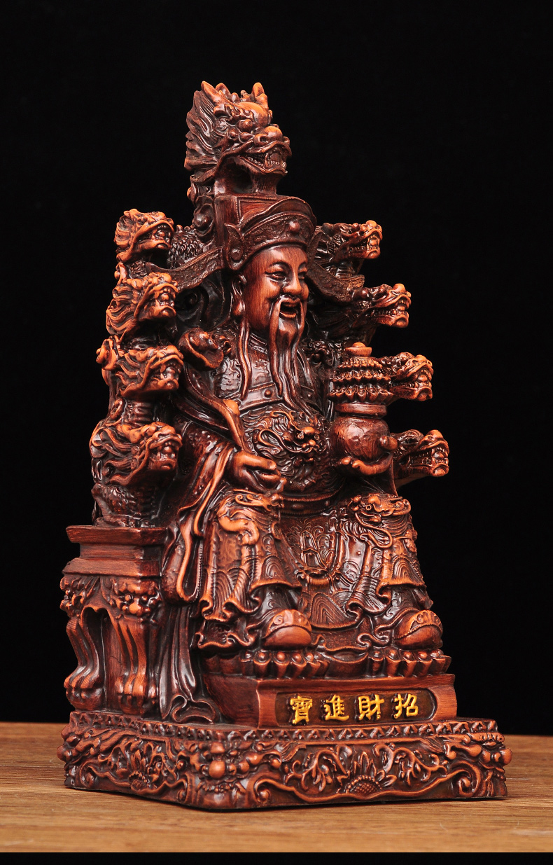 莲善堂九龙财神摆件招财财神爷文财神风水财位家居客厅玄关摆设开业