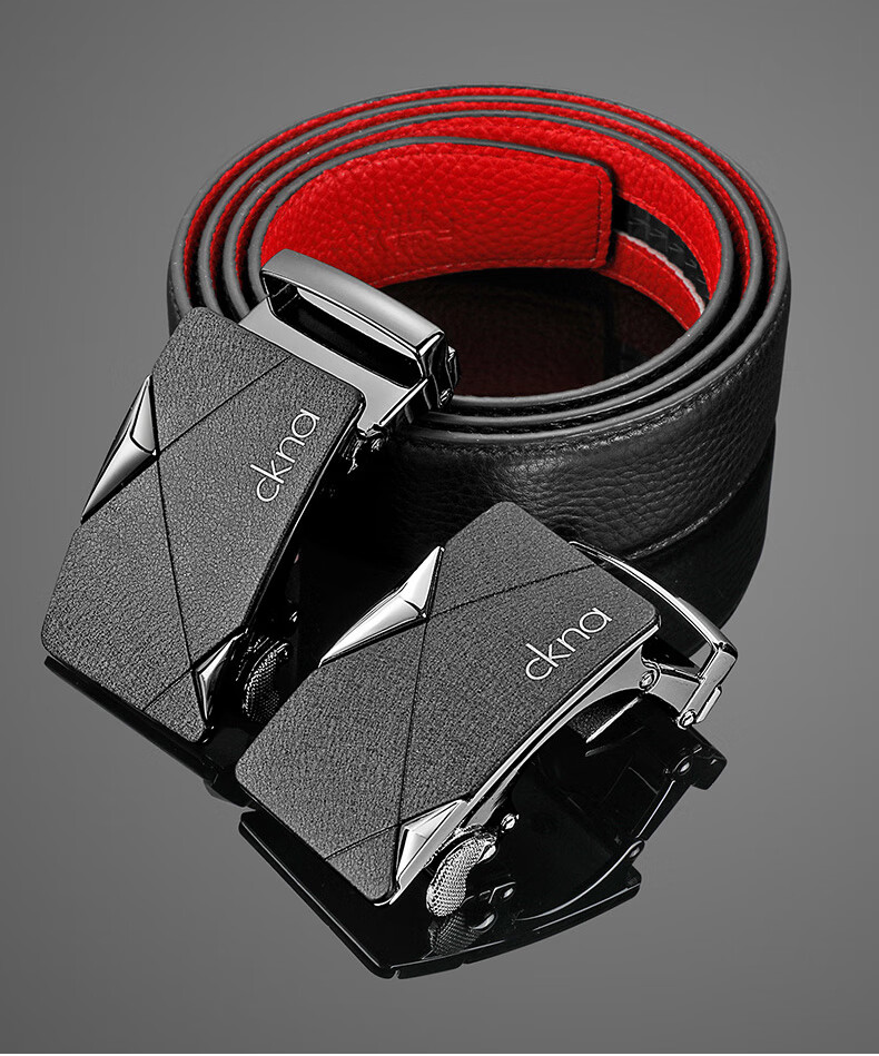 ck皮带 皮带男士本命年自动扣红腰带裤带生日礼盒ck男士皮带 【商务