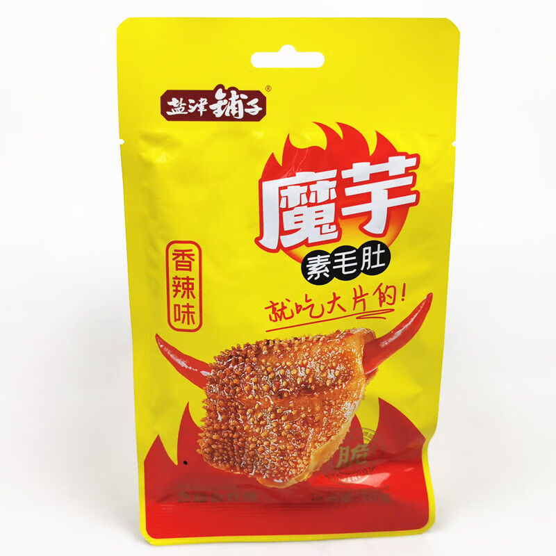 盐津铺子魔芋爽素毛肚50g袋辣条休闲小零食麻辣大片素毛肚两种口味