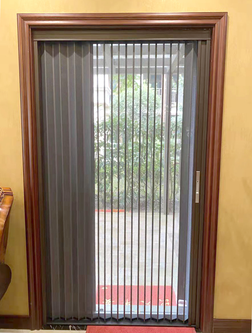 大门防蚊虫猫狗老鼠咬铝合金带锁防盗隐形推拉伸缩纱门通风透气纱窗