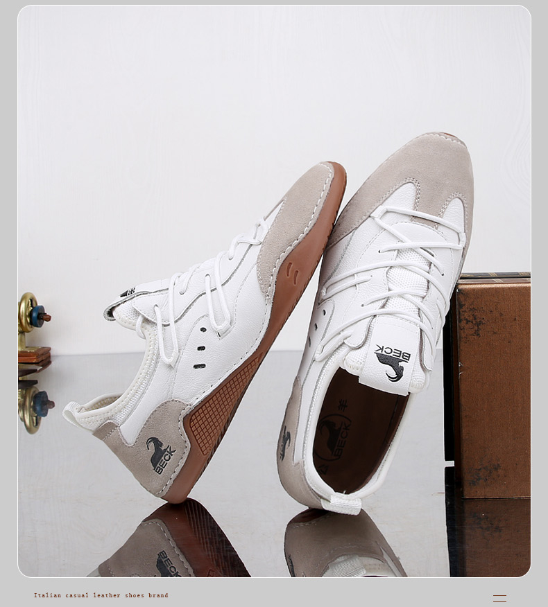 beck轻奢公羊男鞋2022年新款春季真皮男士休闲鞋户外运动百搭潮流鞋子