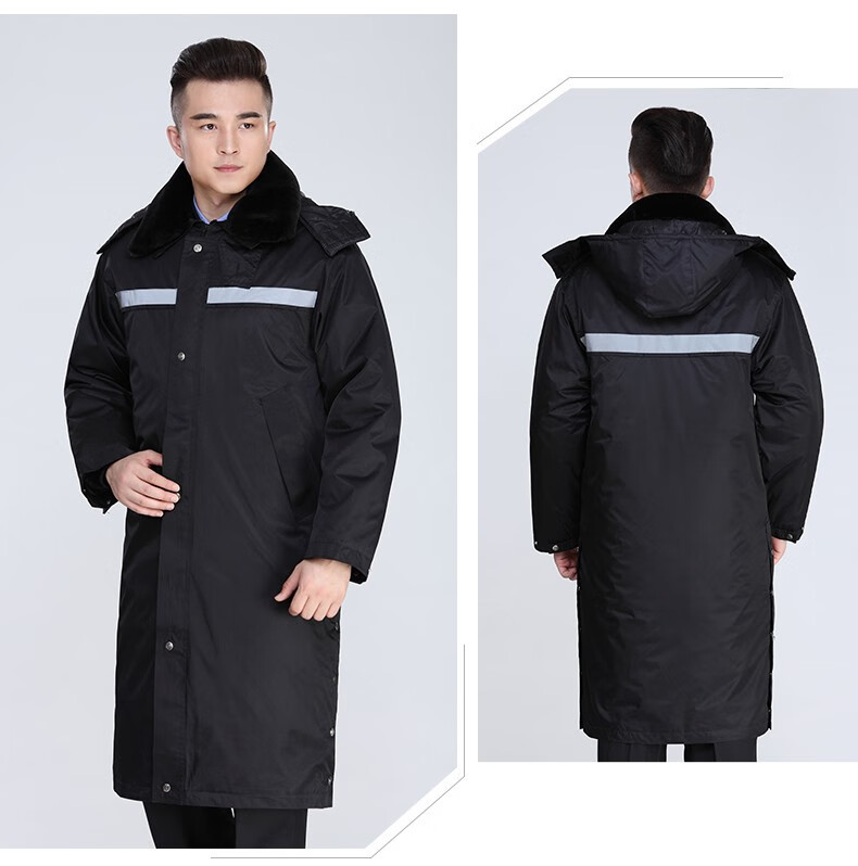 保安大衣多功能防寒服中长加长保安服冬装加厚棉服棉衣袄工作制服中长