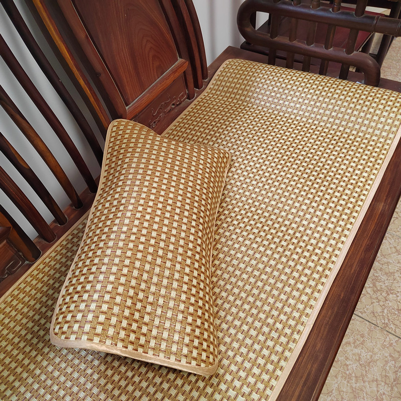 红木沙发冰丝藤席坐垫夏季薄款冰丝藤席凉席坐垫老式木头沙发座垫布艺