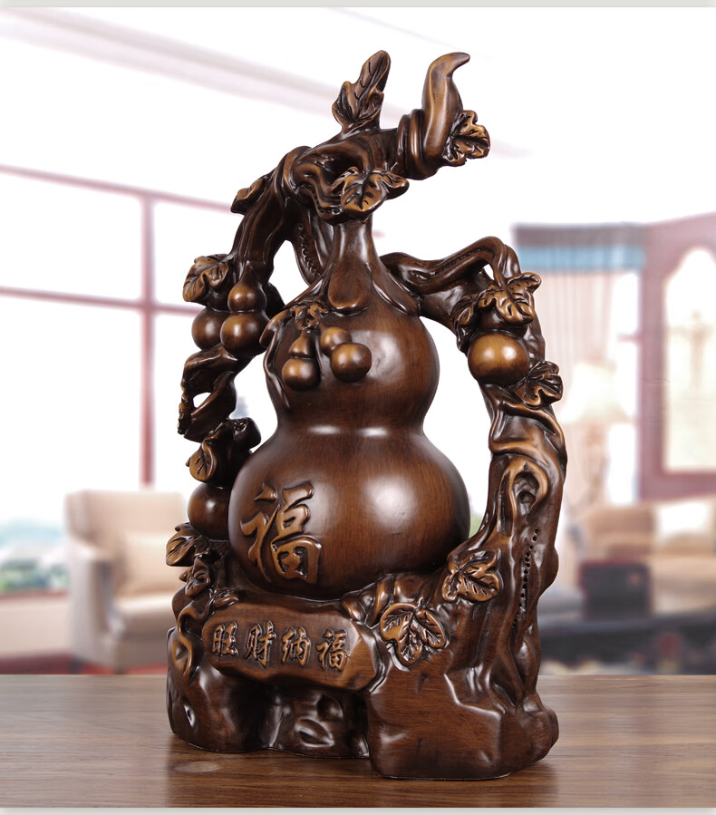 品乔迁新居礼品实用送朋友小号花梨木旺财纳福高28厘米精雕送手提礼盒
