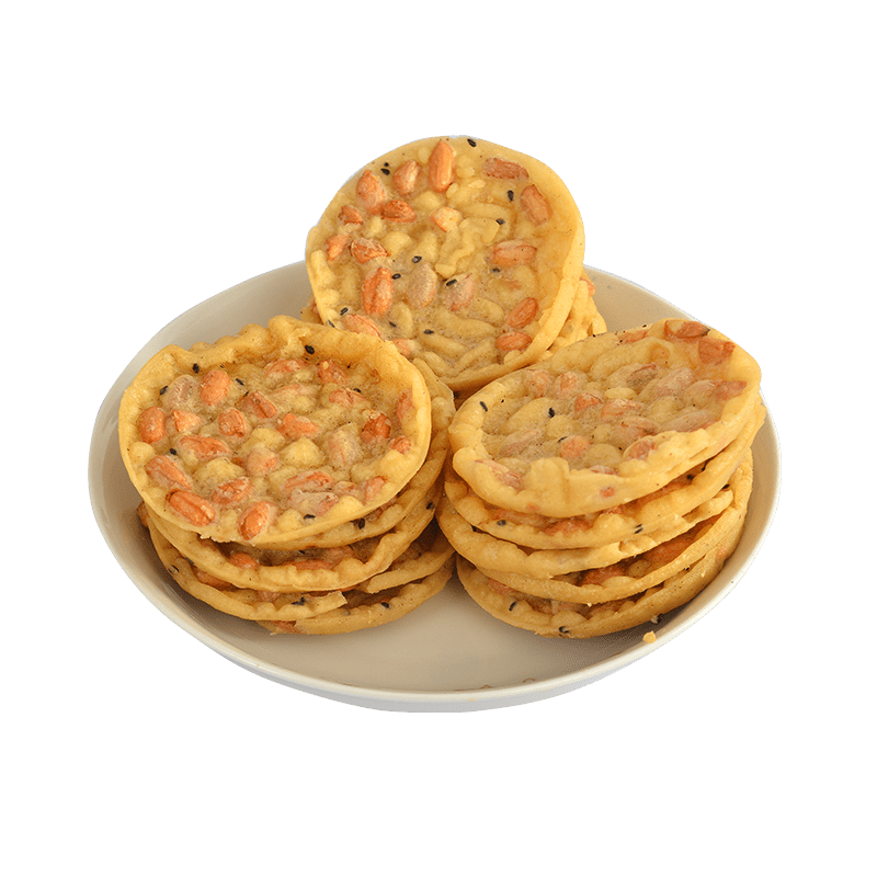 广西特产零食月亮巴休闲小吃饼干花生巴锅巴地豆饼240克