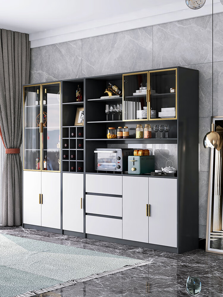 花行酒柜玻璃门轻奢酒柜展示柜家用客厅置物柜现代简约高端玻璃门储物