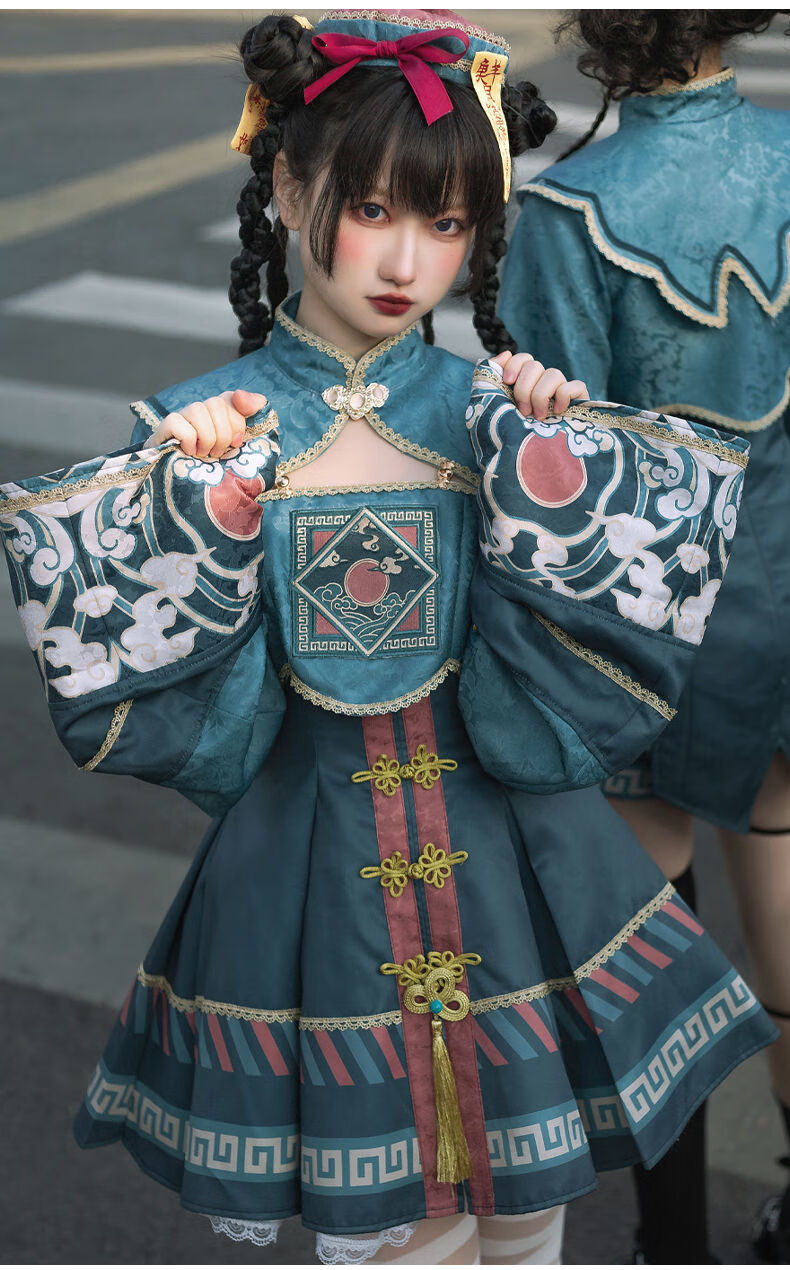 恋尚都市@樱姬lolita小僵尸洛丽塔jsk日常轻lo裙可爱连衣裙 jsk短款 m