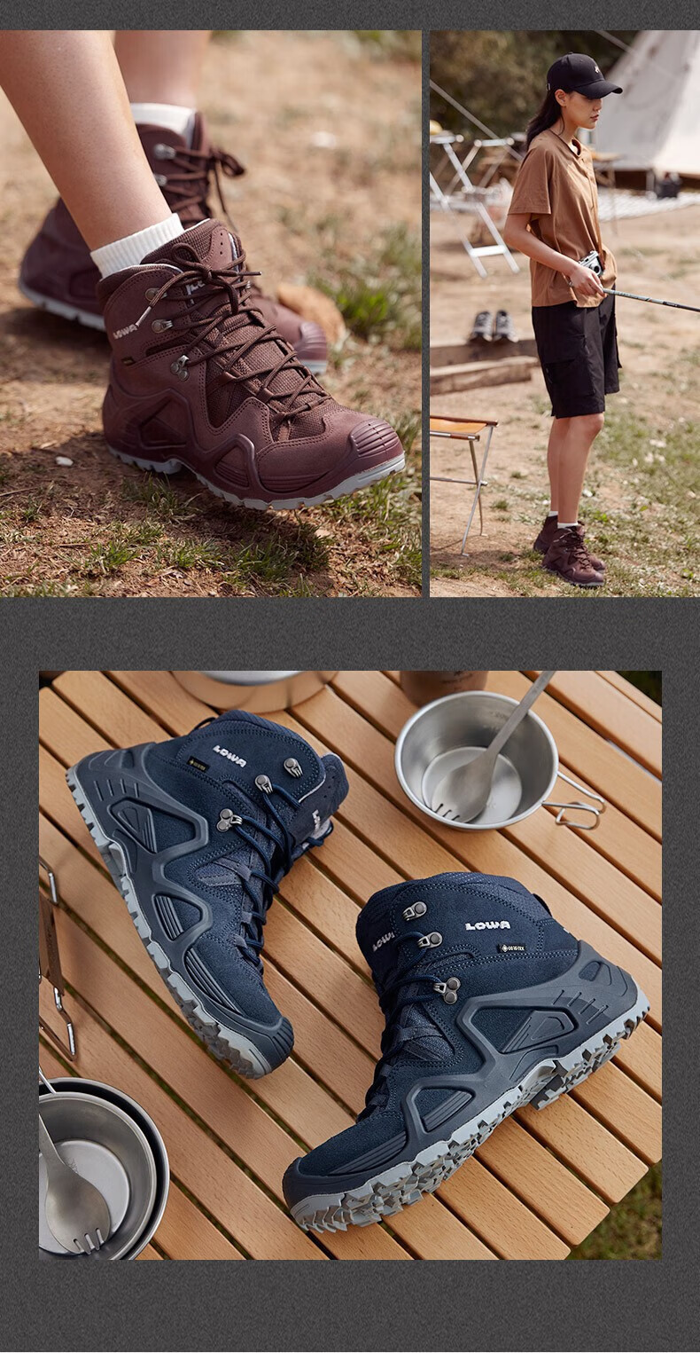 lowa 德国 登山鞋男鞋 户外防滑耐磨作战靴 zephyr gtx 防水中帮徒步