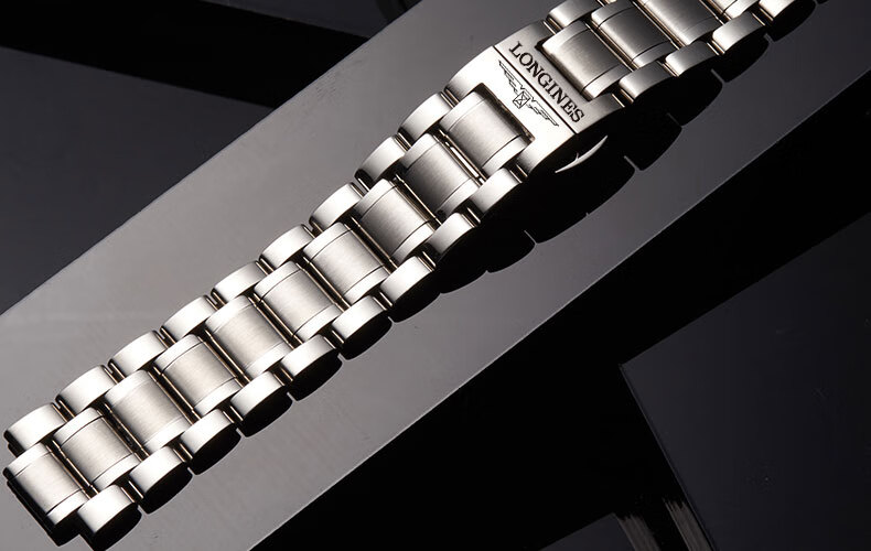 适用于浪琴表带钢带男女原装弧形接口名匠l2康卡斯军旗精钢金属手表链