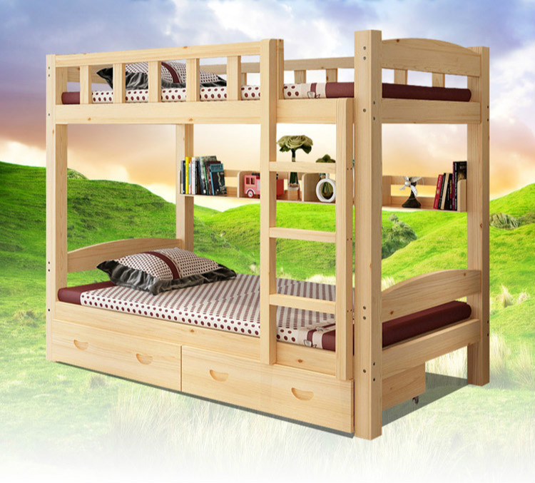 双架床上下床实木床高低床母子床带滑梯榻榻米床两层上下铺成人双人床