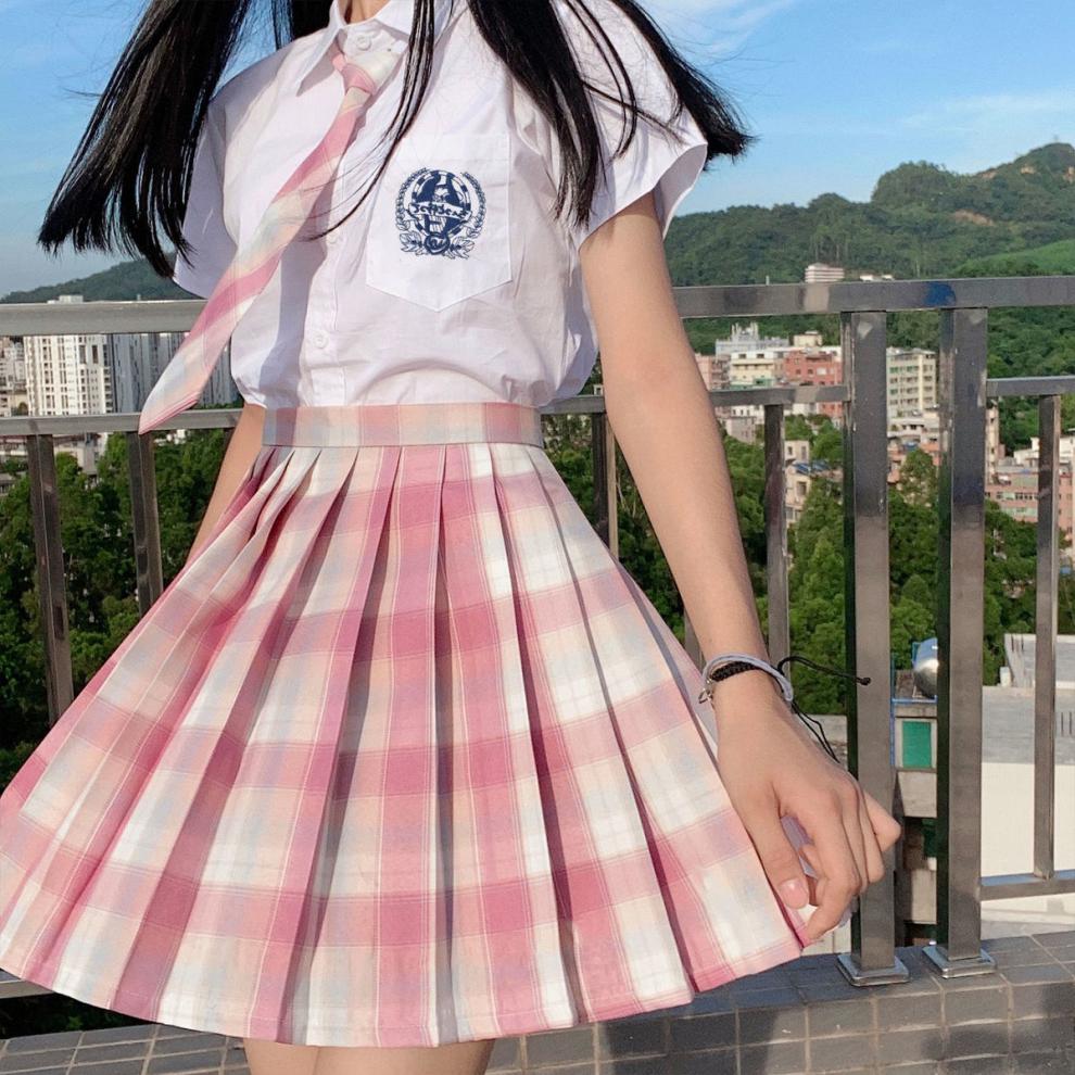 jk制服全套jk格子裙原创制服套装全套夏季款百褶裙短裙女学生学院风