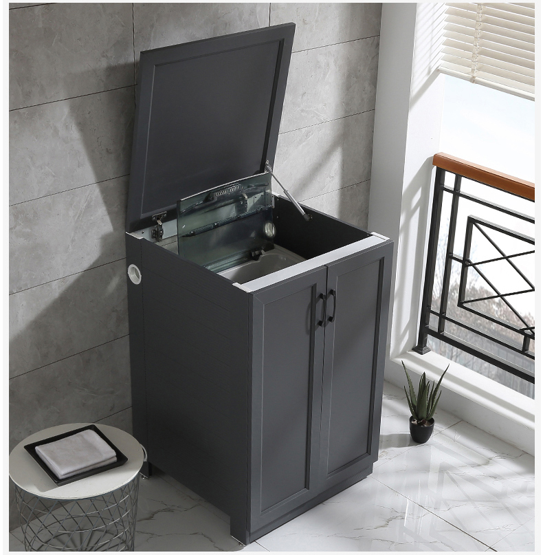 波轮洗衣机柜子太空铝波轮翻盖滚筒洗衣机柜定制储物柜户外防水防晒