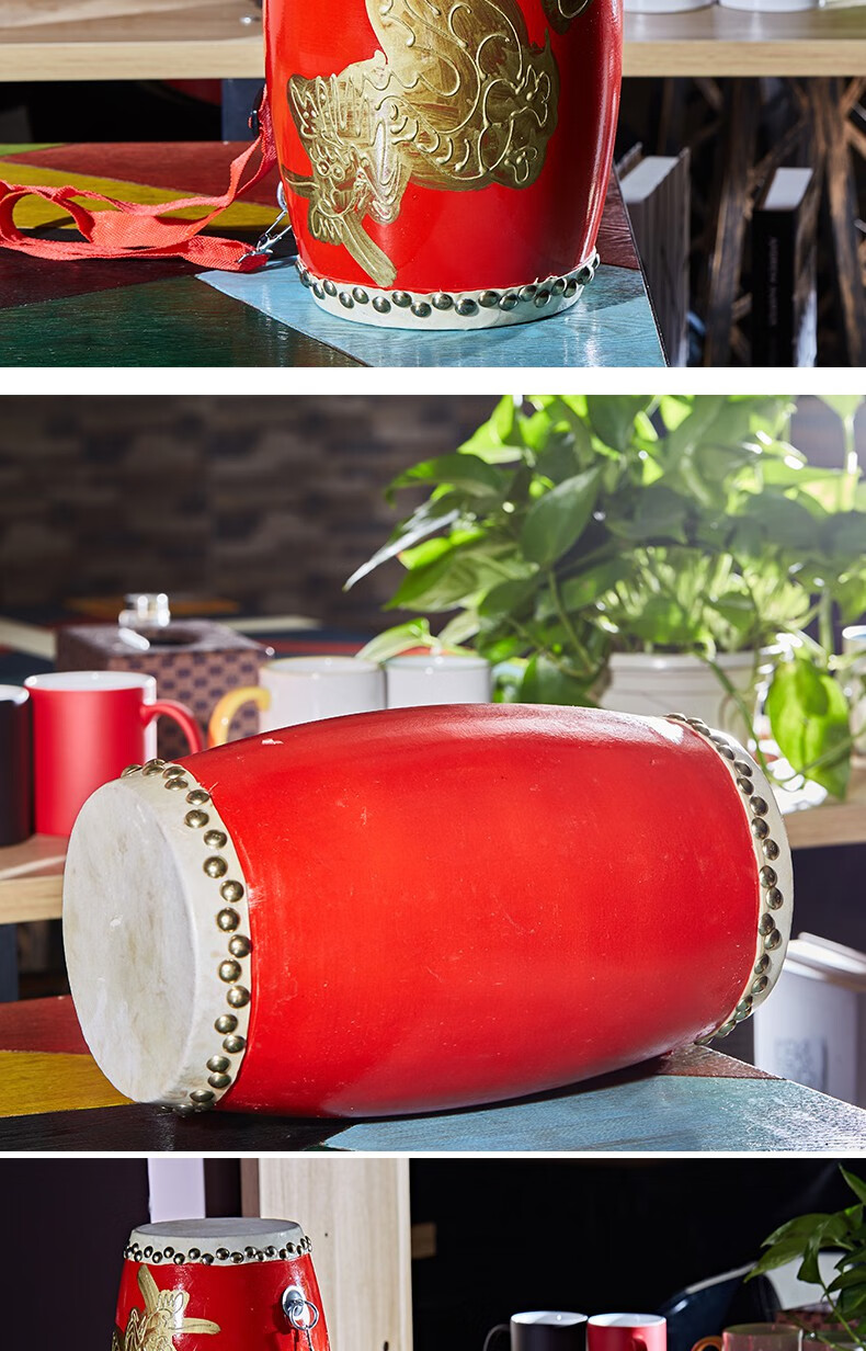 lachouffe 腰鼓皮面牛皮腰鼓大人牛皮鼓乐器手打腰鼓全套腰鼓小腰古