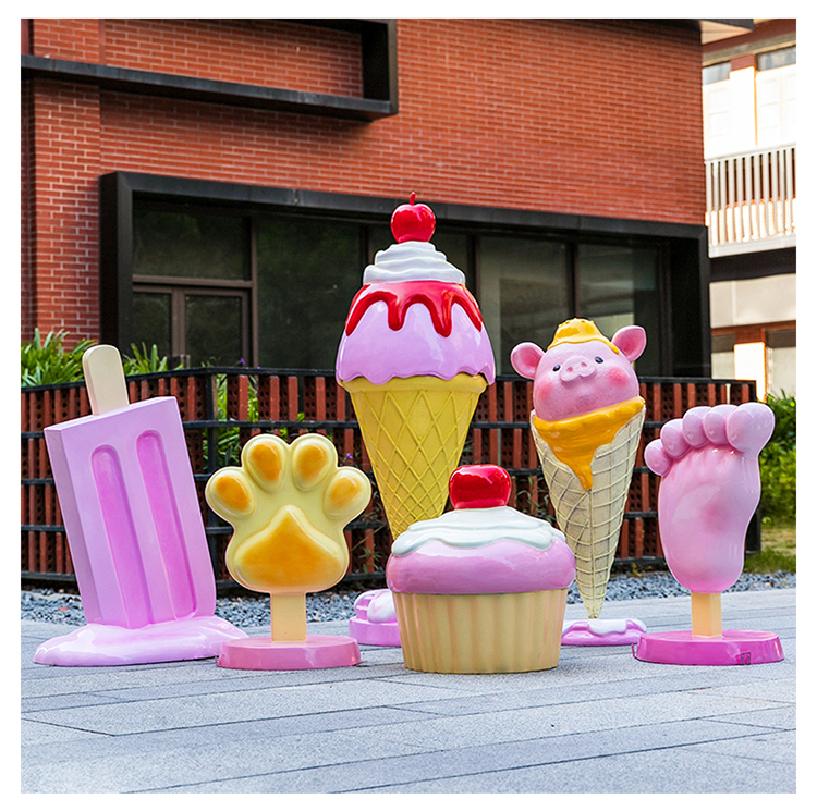 户外创意甜品店大型仿真冰淇淋模型雪糕甜筒落商场地摆件美陈装饰 97