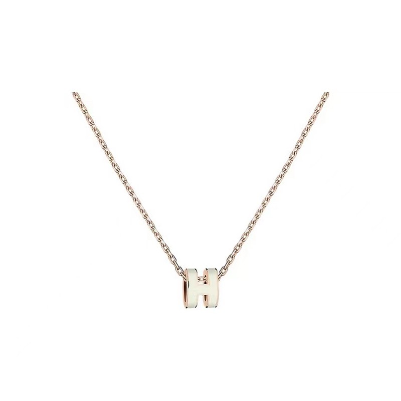 【鉴定】爱马仕hermes 女士mini pop h项链 玫瑰金色链条 椭圆立体