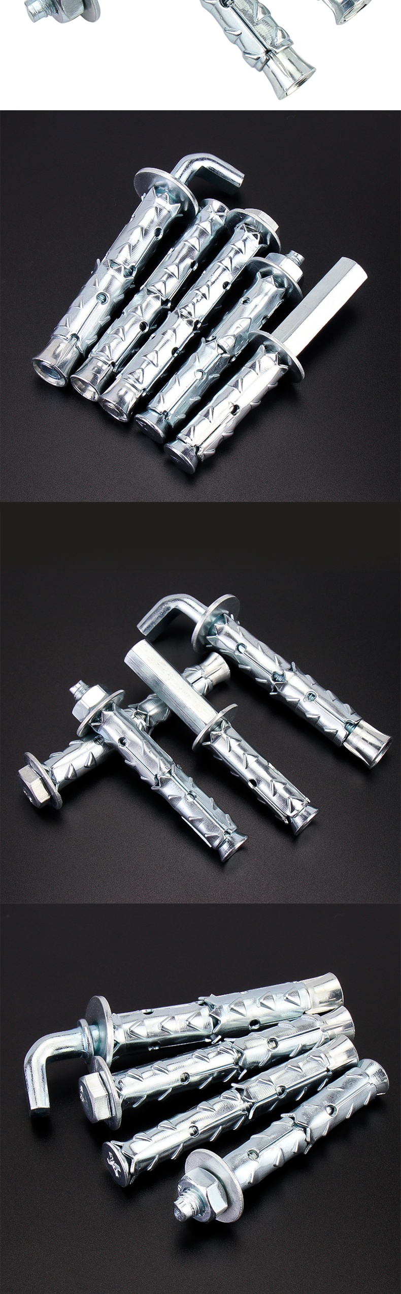 穿山刺膨胀螺丝空心砖泡沫砖轻质砖专用膨胀螺栓鱼鳞拉爆膨胀管 m10*8