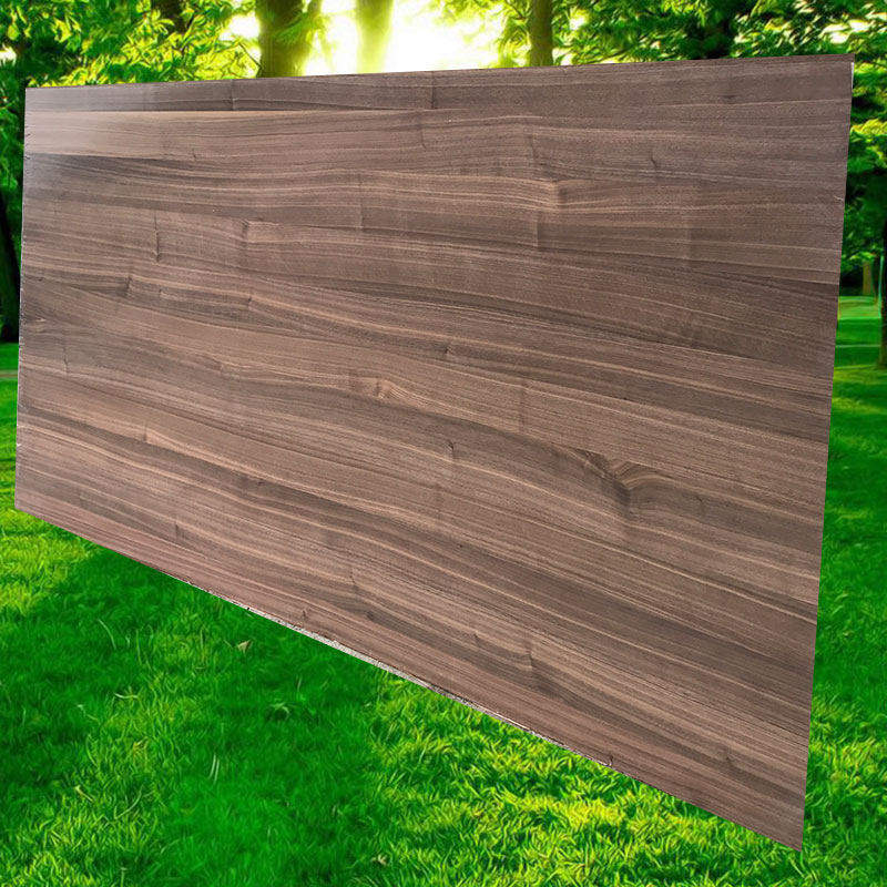 黑胡桃免漆饰面板实木皮贴面木纹涂装板酒店电视柜背景墙装饰kd板