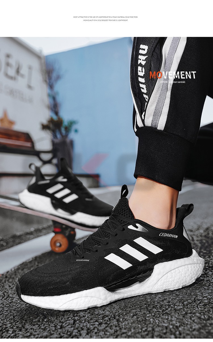 okoj品牌2022夏季新款运动减震跑步鞋男休闲户外网面透气男鞋灰色41