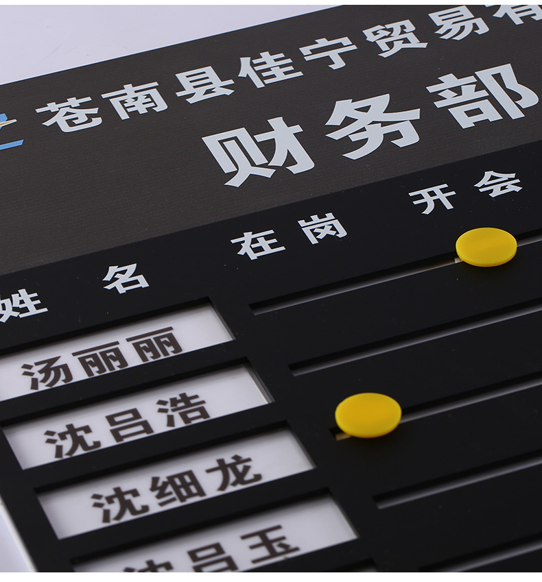 员工去向牌定制员工岗位牌公司科室部门公告栏贴纸办公室标识牌在岗