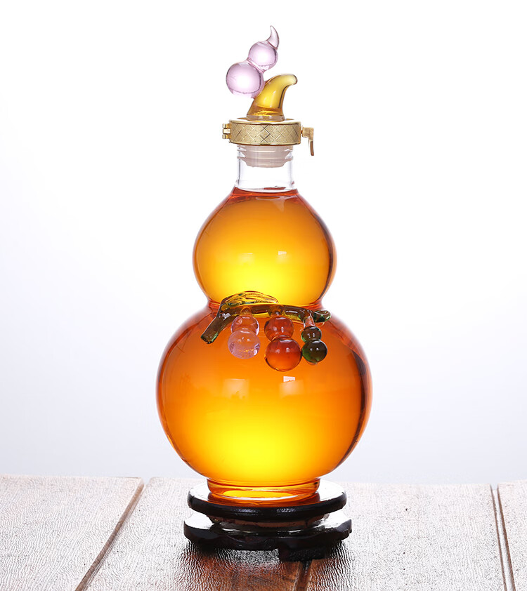 泡酒瓶葫芦瓶子加厚泡酒玻璃瓶密封家用1000ml装白酒瓶创意加硬酒瓶