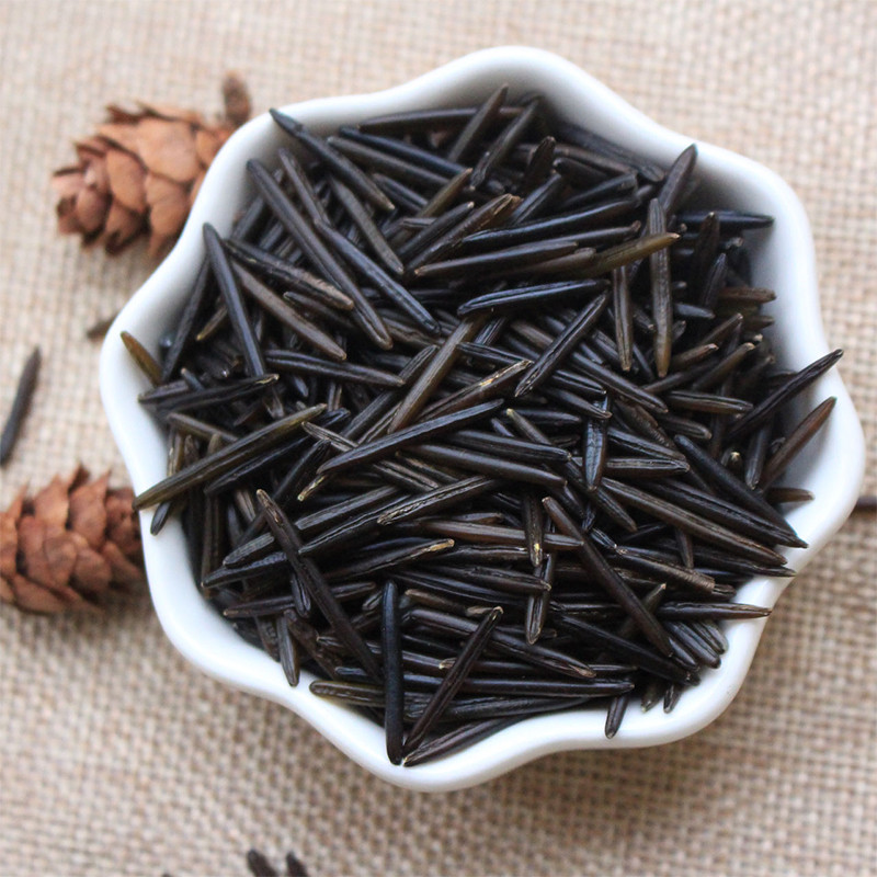 野米 新鲜野米【1袋454g】 冰湖松针米 菰米雕胡米 黑米 3袋【1号野米