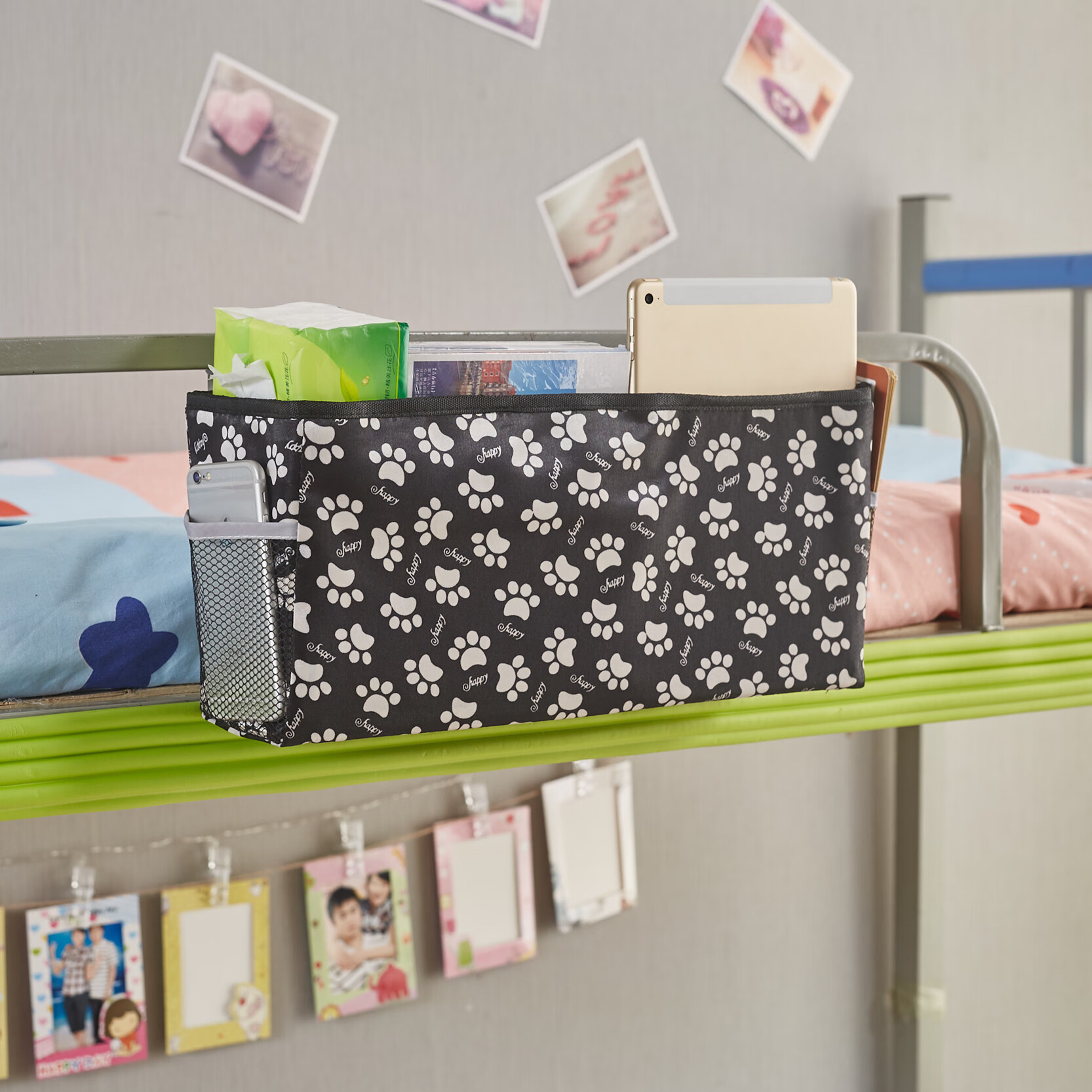 床上铺挂篮挂钩大学生寝室简易床头书架储物格宿舍收纳盒挂式床边