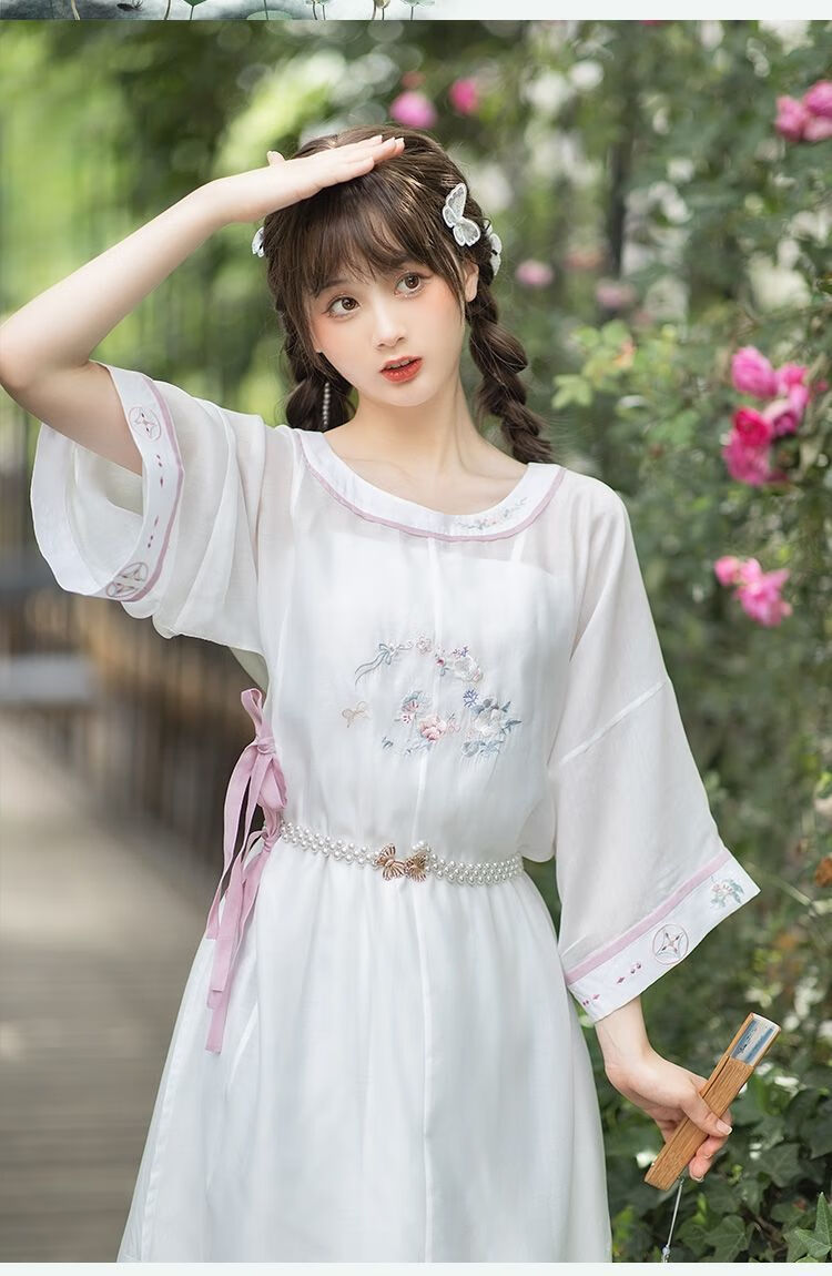 连衣裙吊带裙套装日常原创改良汉服女夏吊带连衣裙s