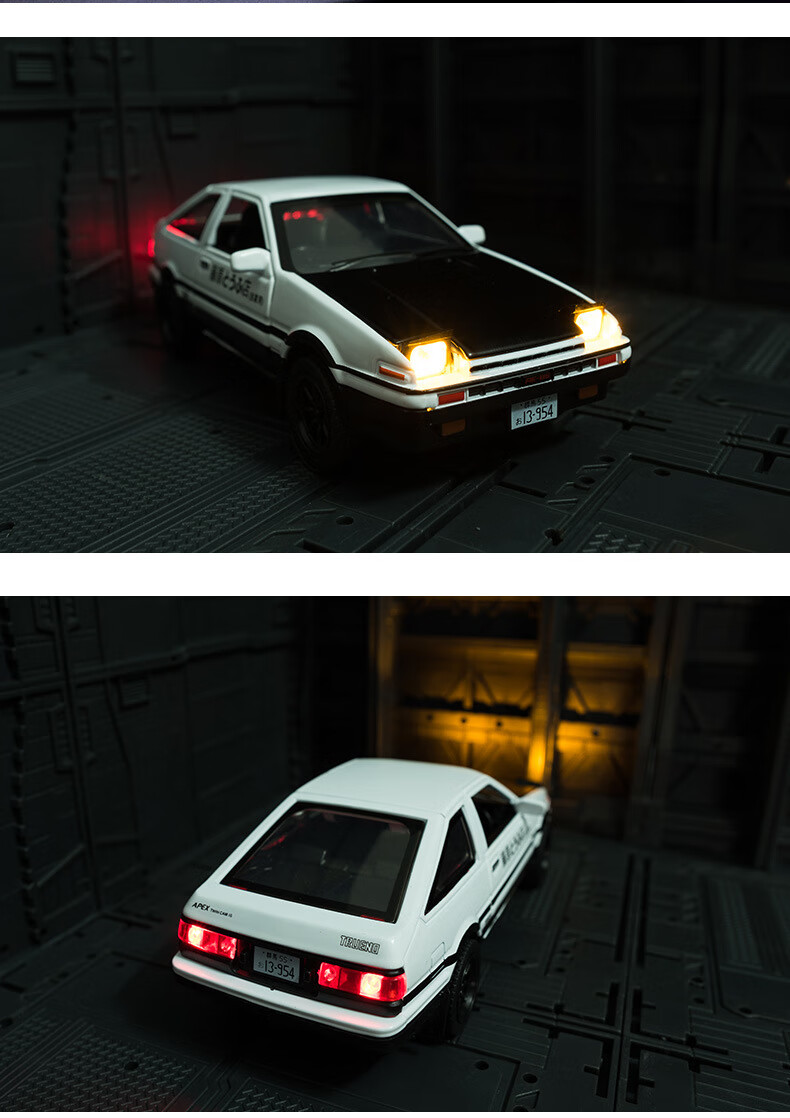 ae86车模头文字d藤原豆腐店合金儿童玩具车男孩汽车模型摆件礼物 1:32