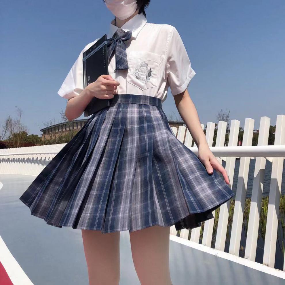 裙百褶裙套装日系学院风格学生制服校服金线裙子衬衫领结s8098斤左右