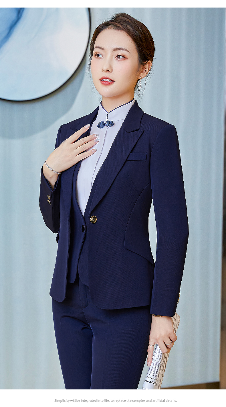 西装马甲套装女夏季酒店前台服务员职业装西服马夹衬衫工作服正装 502