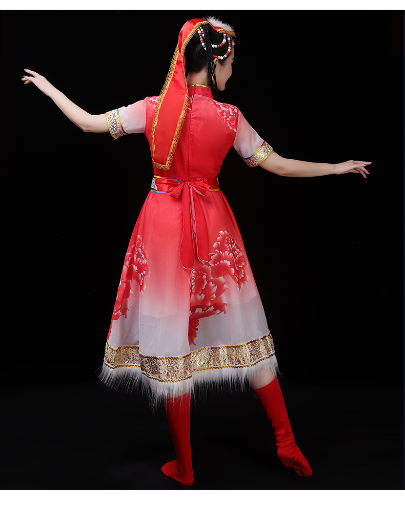 bianyemu蒙古服装女新款草原袍成人演出服少数民族内蒙古舞蹈服长裙