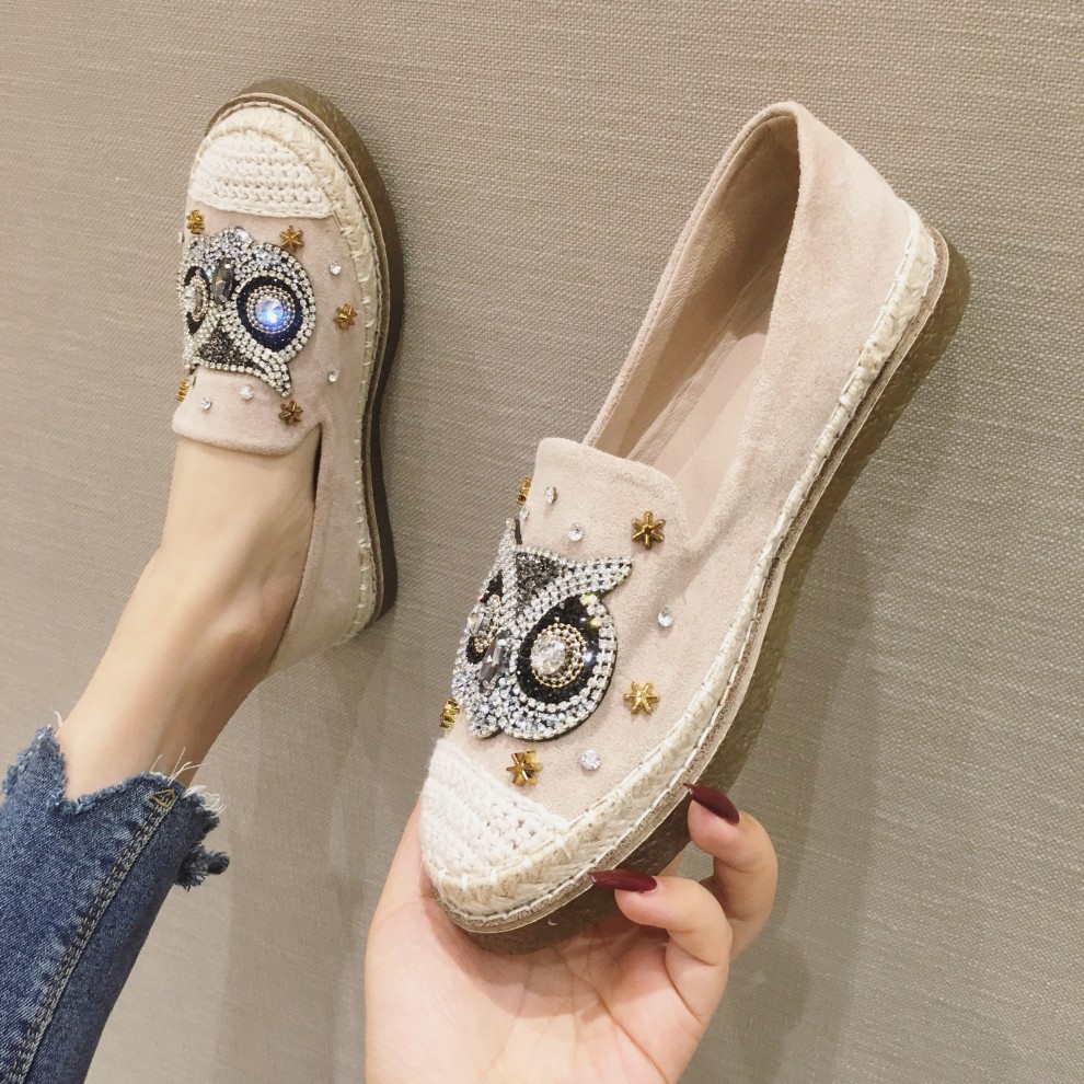 渔夫鞋女豆豆鞋布鞋女春季新款上班百搭平底软底懒人一脚蹬渔夫鞋单鞋