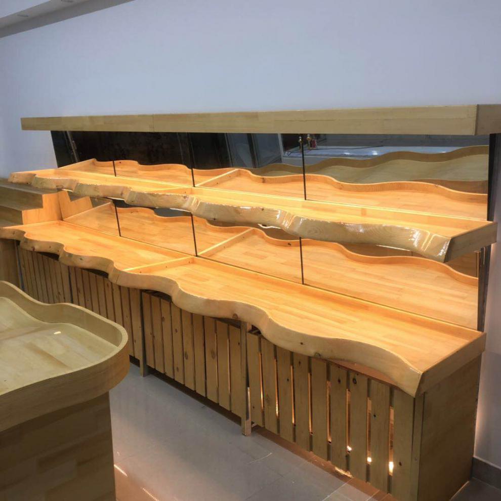 水果货架定制水果货架展示架超市果蔬架子创意多层木制百果园货架收银