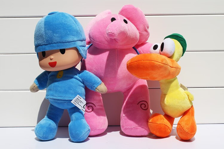 喜嘉华小p优优布玩具pocoyo毛绒娃娃公仔艾丽大象巴托鸭子鲁拉狗儿童