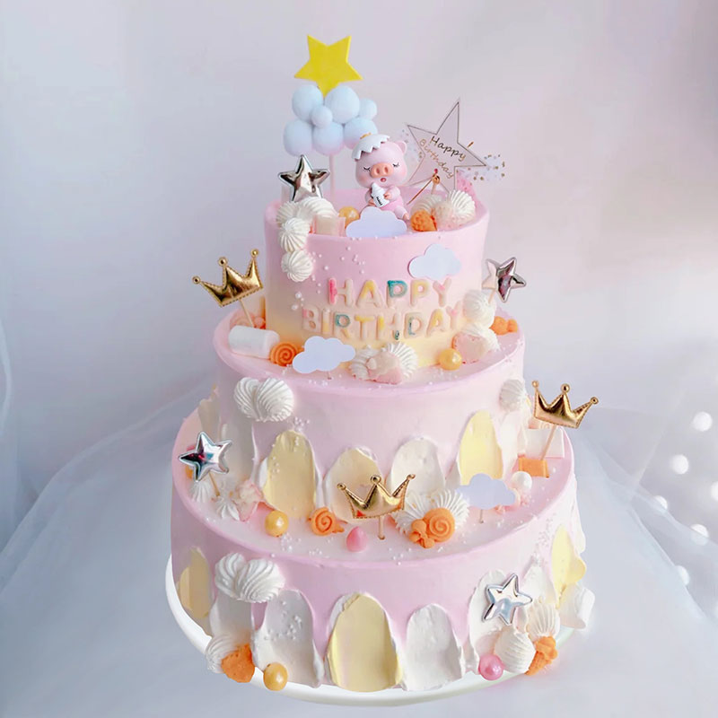 多层生日蛋糕模型仿真2021新款网红三层森系婚礼橱窗样品定制 图十二