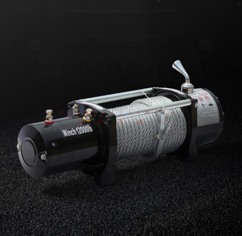 电动绞盘12v汽车越野车牵引自救车载24v电葫芦家用小型吊机卷扬机12v