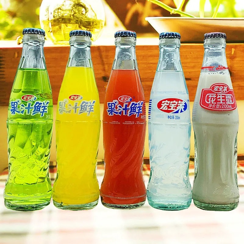 宏宝莱汽水荔枝味碳酸饮料200ml橙汁山楂苹果什锦花生露四平特产 山楂