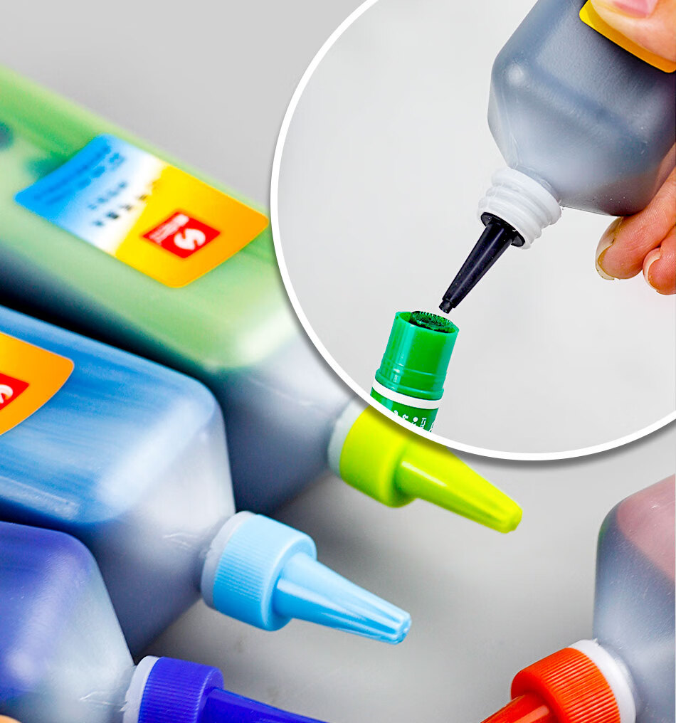 斯尼尔记号笔墨水补充液24色30色马克笔彩色颜料填充液油性通用莱菁栎