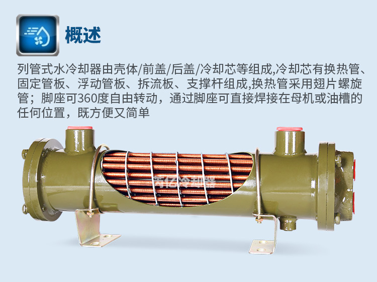 芮亿液压油水冷却器列管式机油散热器注塑机液压dc系列冷却器dc514