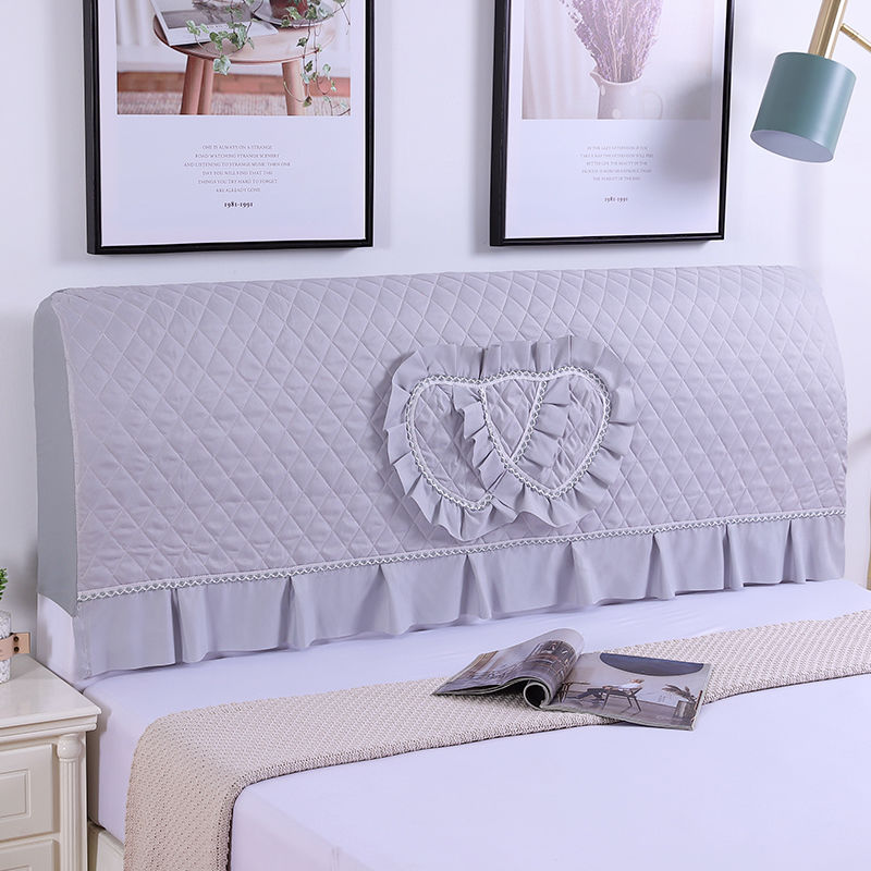 全包床头罩套实木防撞头保护套布艺软包床头防尘罩弹力布床头盖套绿