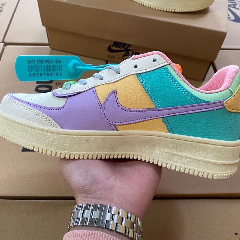 一号马卡龙独角兽运动板鞋aj女鞋樱花粉低帮学生韩版鞋子 玛卡龙奶油