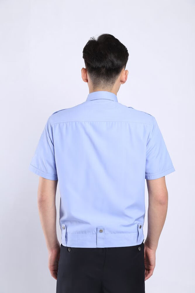 保安工作服夏装男女交织绸短袖衬衣半袖制服物业夏季执勤服大环款警夏