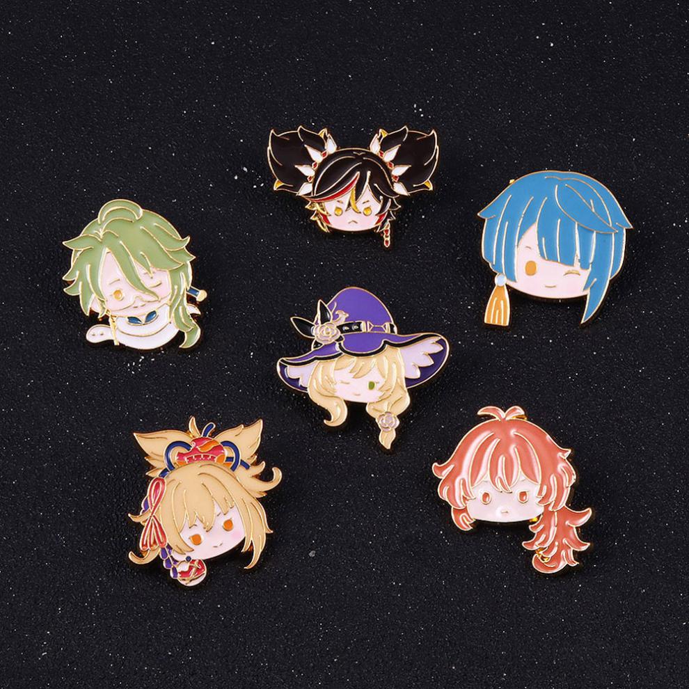 原神q版金属胸针动漫万叶神里绫华胸章雷电将军珊瑚宫心海徽章x