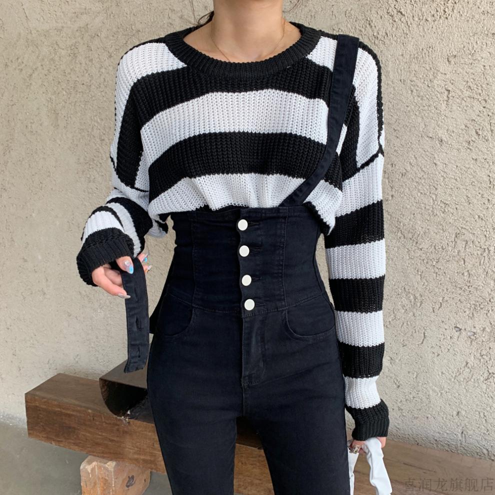 女生背带裤女冬女式牛仔裤秋冬款可拆卸春抓绒弹力紧身显瘦超高腰排扣