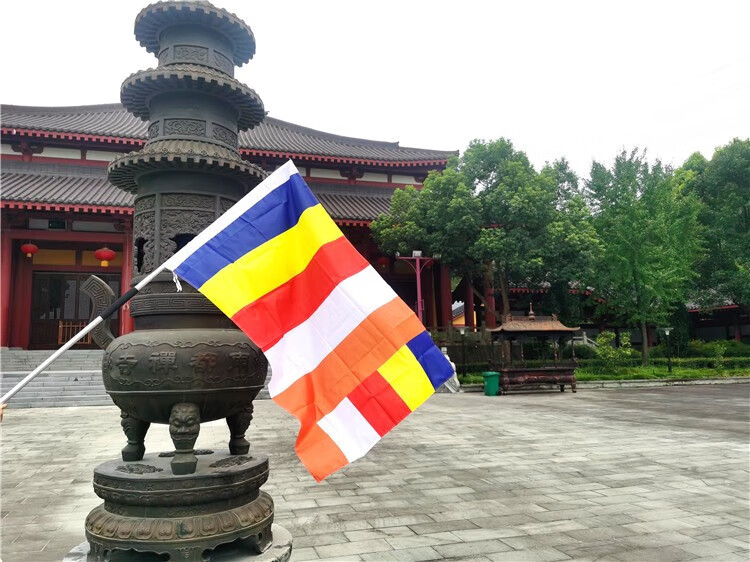 欧德斯曼 佛字莲花旗佛旗 寺庙寺院禅寺五色旗串旗万字旗旗观音庙道旗