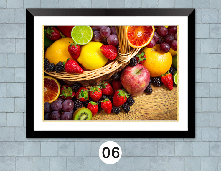 餐厅水果装饰画厨房挂画水果店食堂墙壁画现代简约过道背景墙画12款