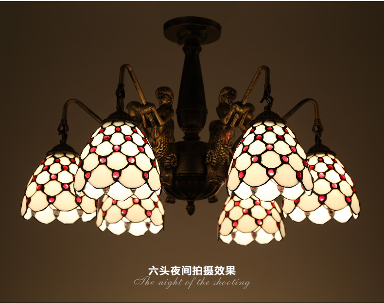 世为SEEWEE 地中海客厅吊灯 创意蒂凡尼餐厅灯饰大气欧式田园卧室吊灯具 三头款