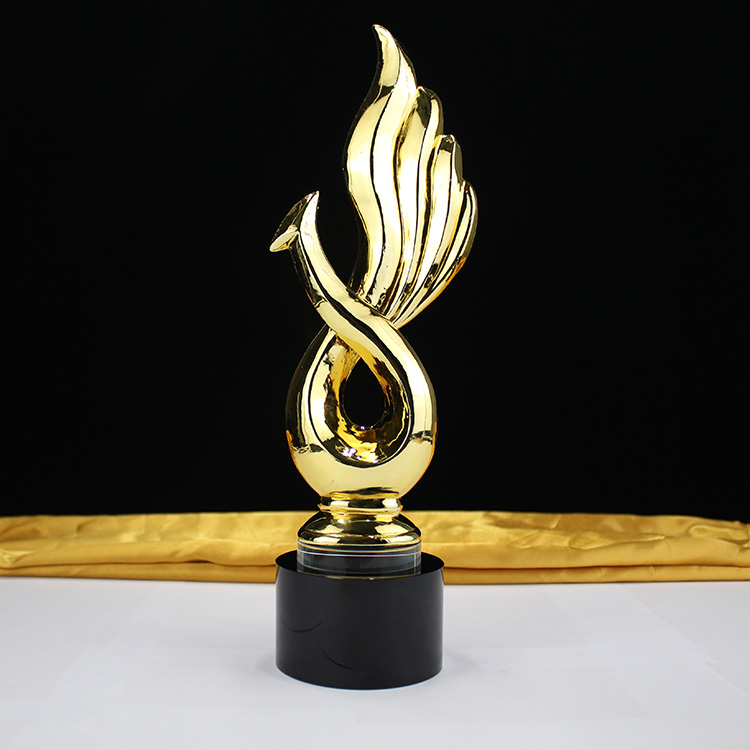 金属金凤凰水晶奖杯创意冠亚军奖杯庆典年会奖杯礼品_ 8折现价264元