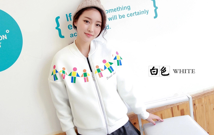 锐彧服饰2015秋棒球服女开衫新款卫衣上衣情侣女装太空棉薄外套 黑色 M